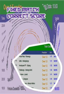 Fixed correct score matches for today